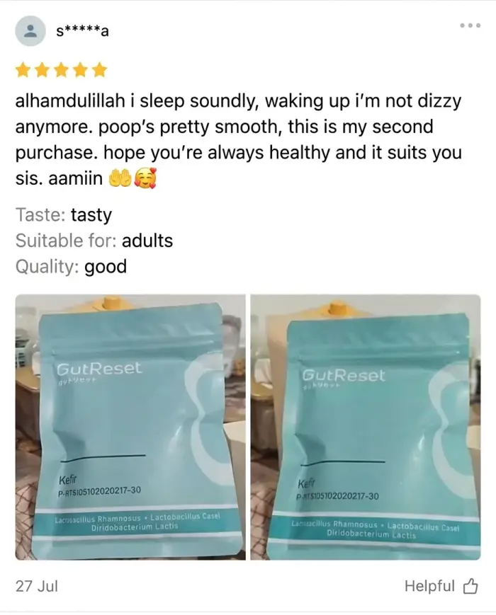 GutReset customer testimonial
