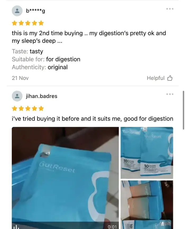 GutReset customer testimonial
