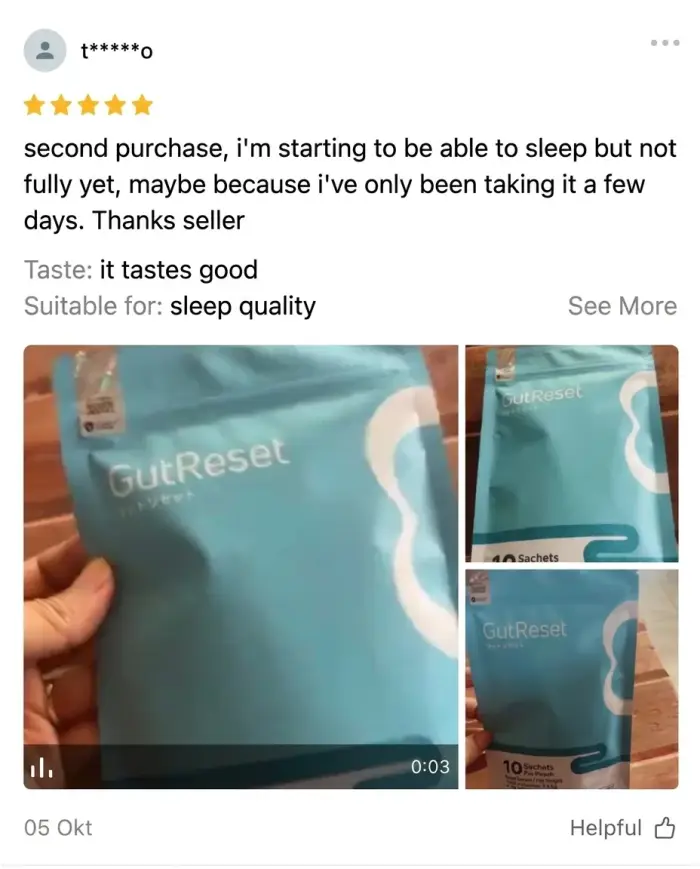 GutReset customer testimonial