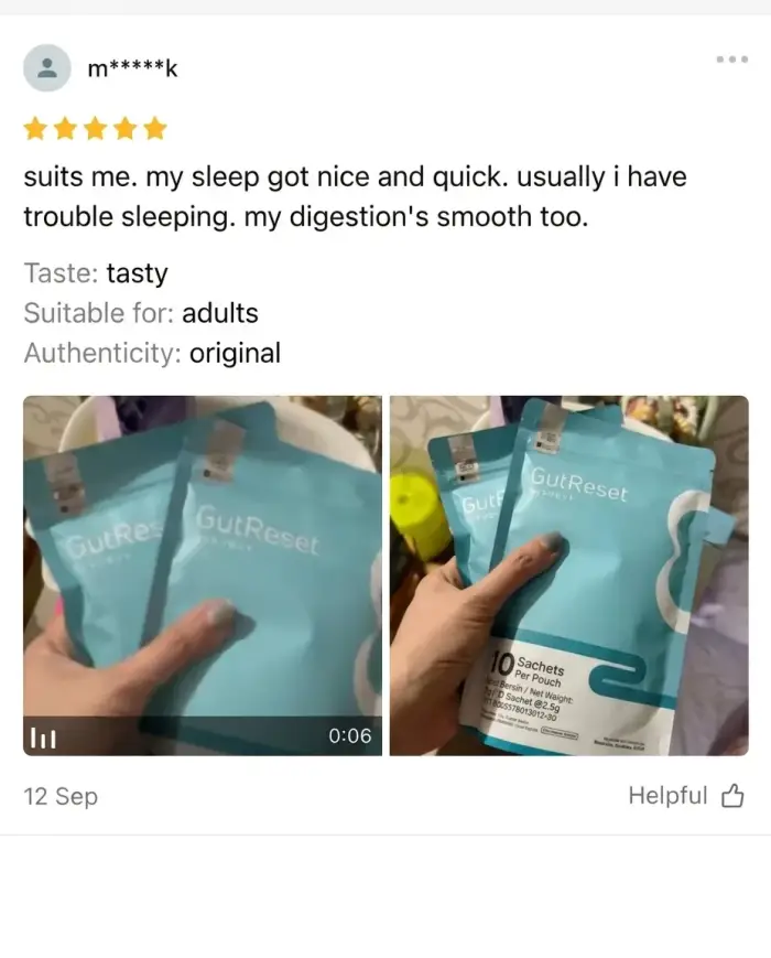 GutReset customer testimonial