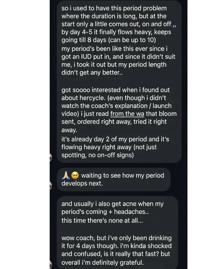 HerCycle customer testimonial 4