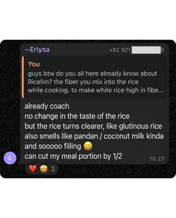 Ricelim customer testimonial 3